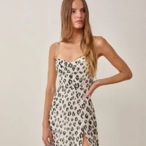 Reformation Juliette Dress Snow Leopard 🤍